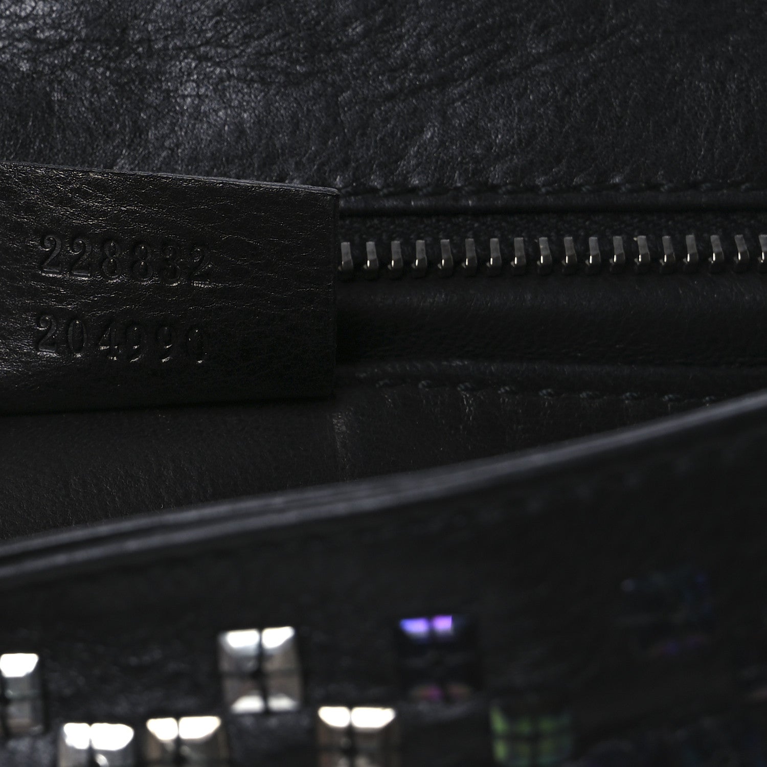 Gucci Calfskin Studded Evening Clutch  Black Silver 7 of 11