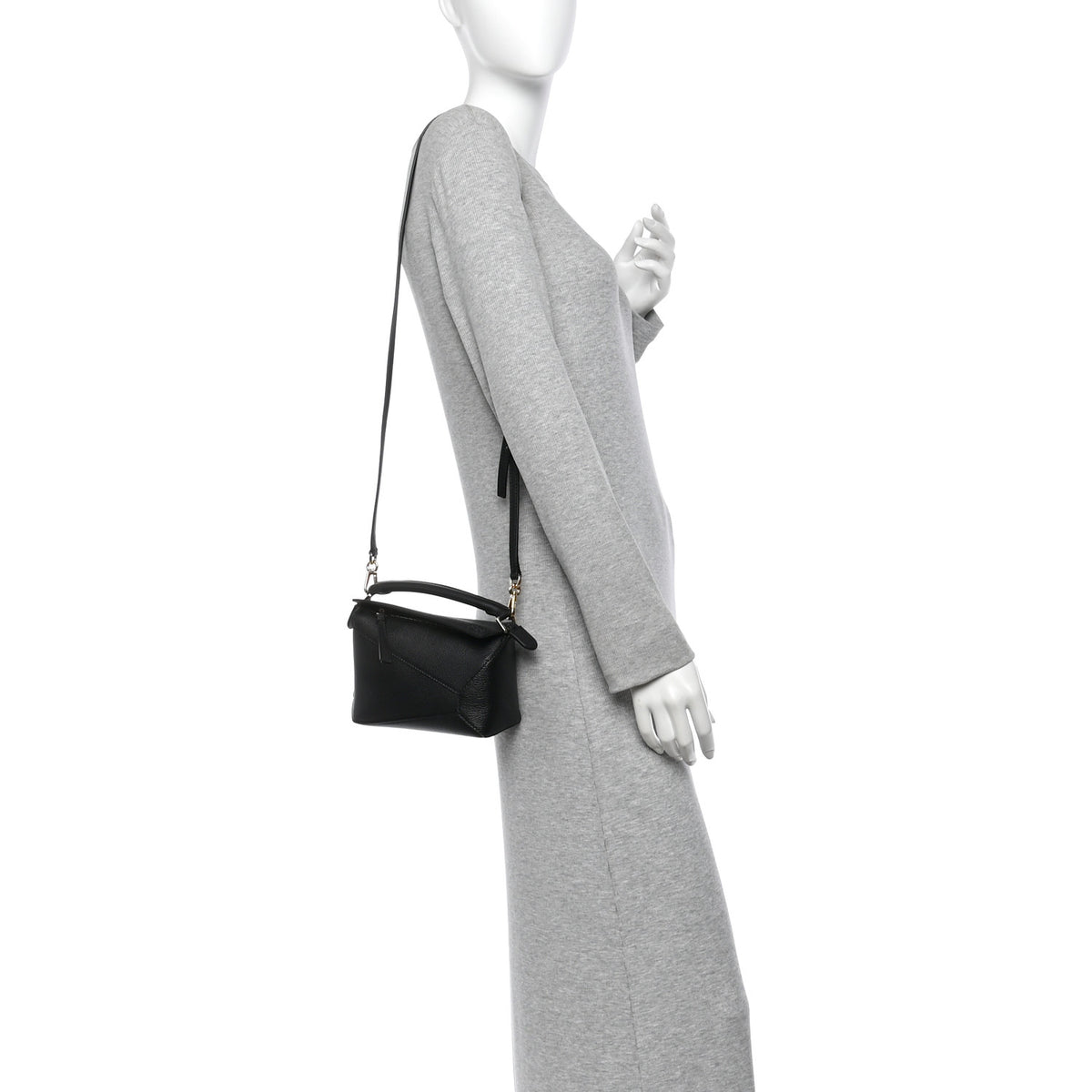 Calfskin Mini Puzzle Edge Bag Black