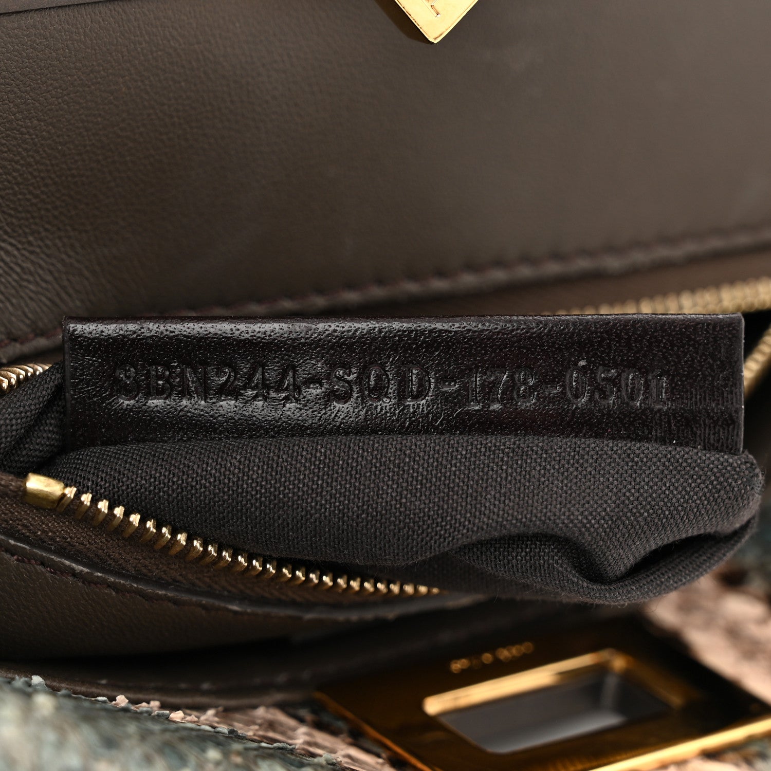 Fendi Snakeskin Mini Peekaboo Iconic Satchel Malachite Carbone 8 of 11