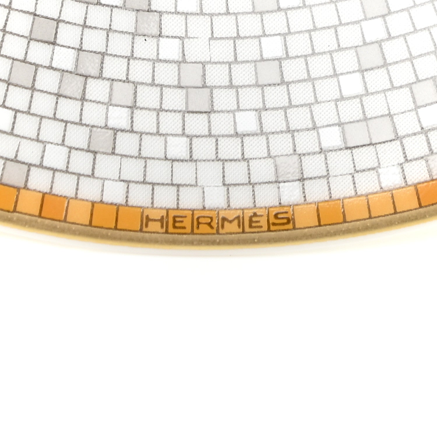 Hermes Porcelain Mosaique Au 24 Gold Coffee Cup and Saucer Set of 2 9 of 10