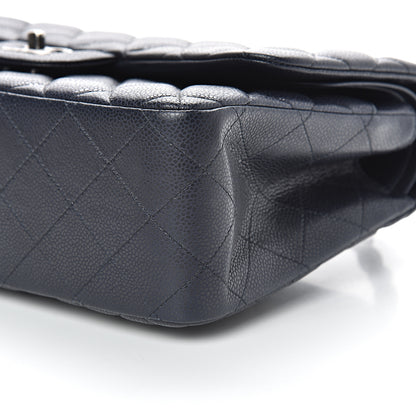 Chanel Caviar Quilted Jumbo Double Flap Navy Blue 9 of 9