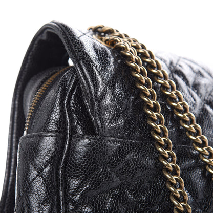 Chanel Crumpled Grained Calfskin Quilted Large Shiva Flap Black 10 of 10