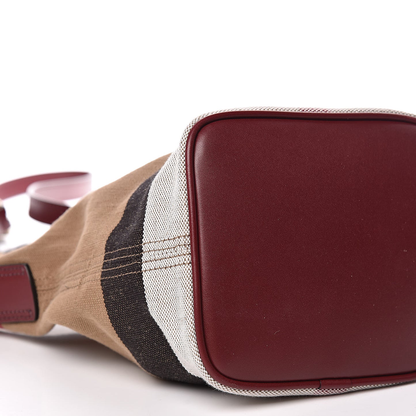 Canvas Mega Check Mini Ashby Tassel Crossbody Burgundy Red
