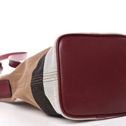 Burberry Canvas Mega Check Mini Ashby Tassel Crossbody Burgundy Red 14 of 15
