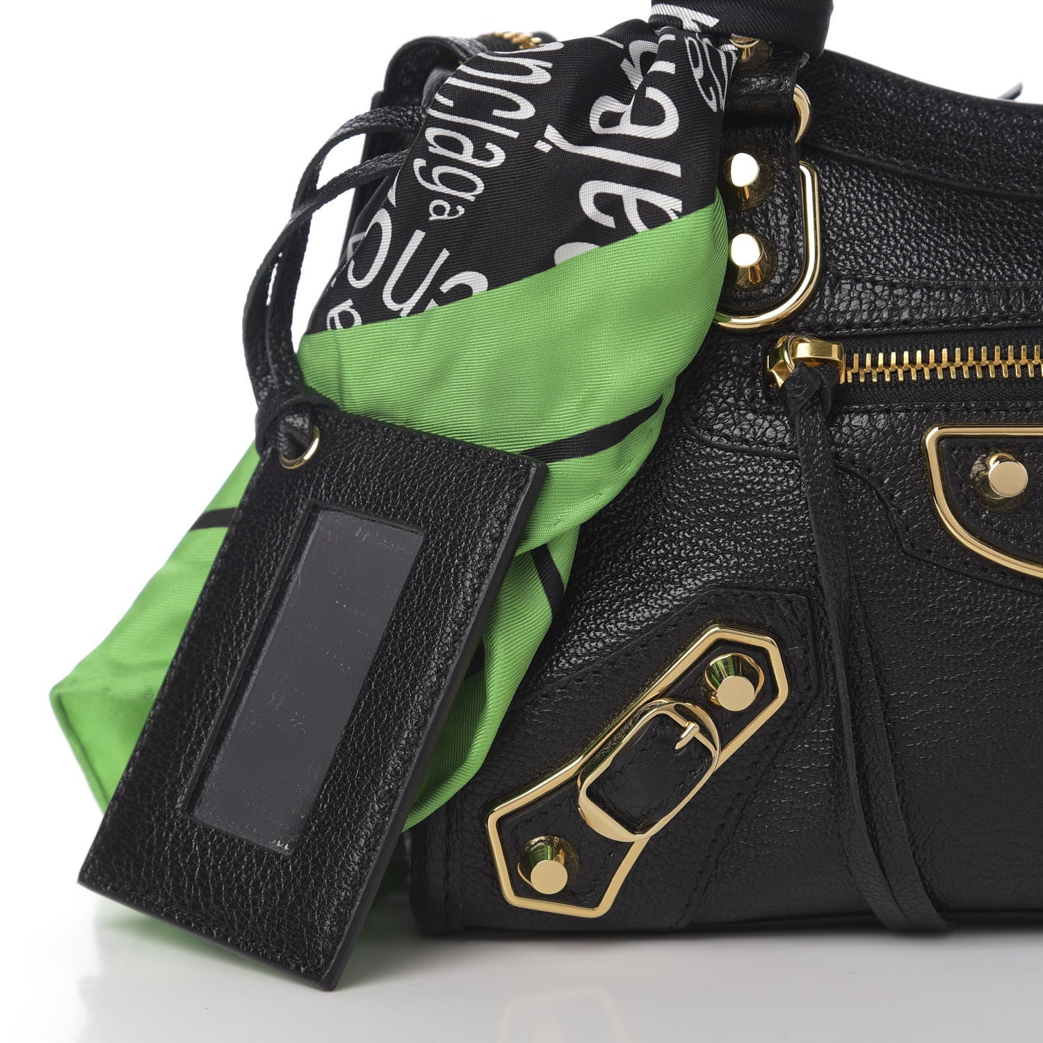 Balenciaga Chevre Gold Metallic Edge Hardware Mini Cityscarf Black 10 of 11