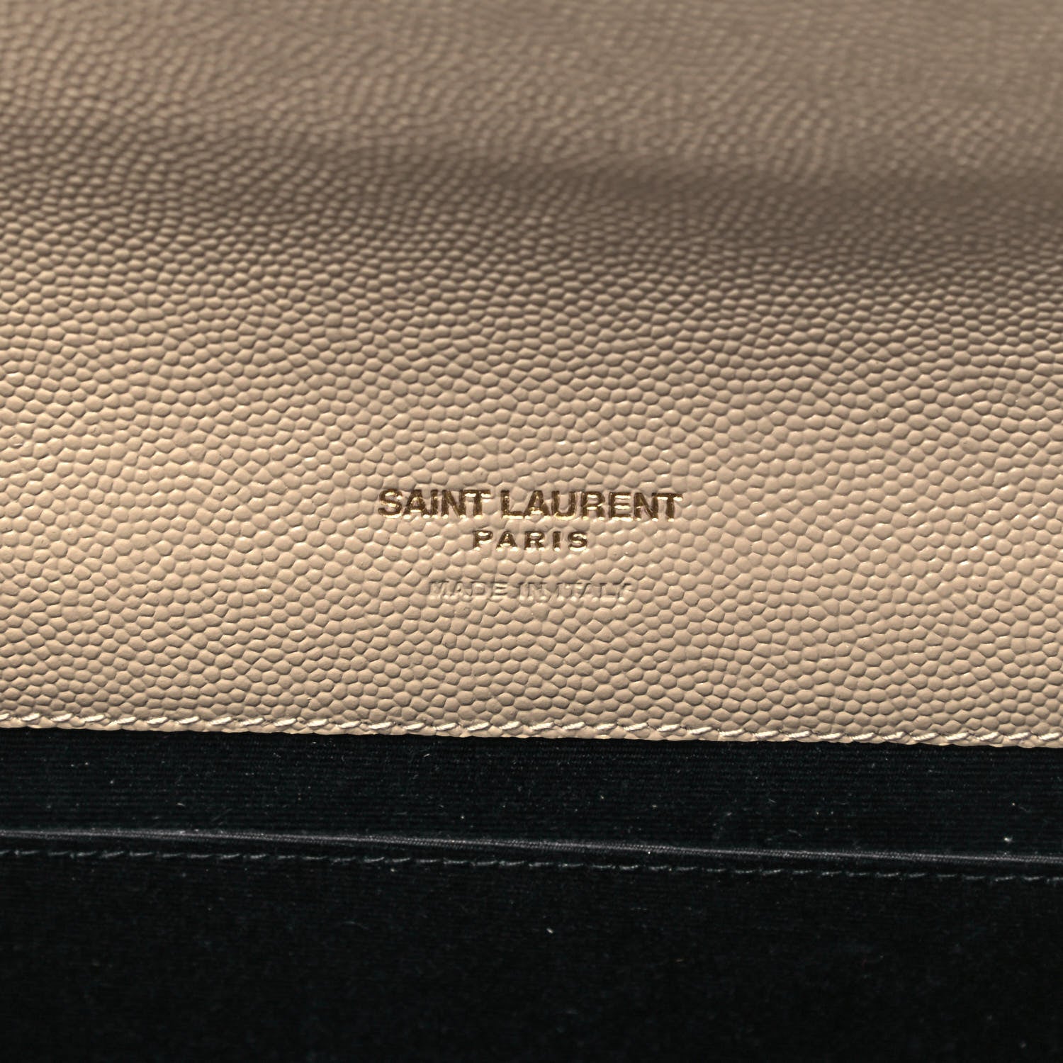 Saint Laurent Grain De Poudre Matelasse Chevron Monogram Envelope Clutch Dark Beige 5 of 8