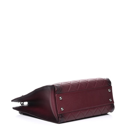 Chanel Goatskin Quilted Small Perfect Edge Shopping Tote Burgundy 4 of 7