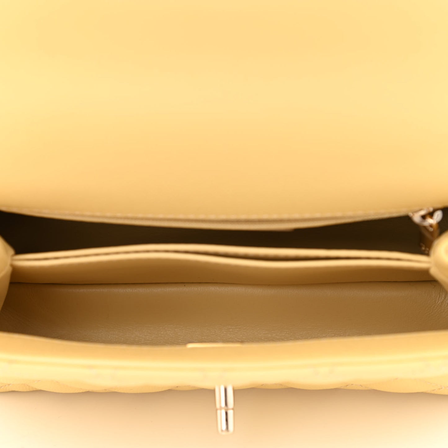 Caviar Quilted Mini Coco Handle Flap Yellow