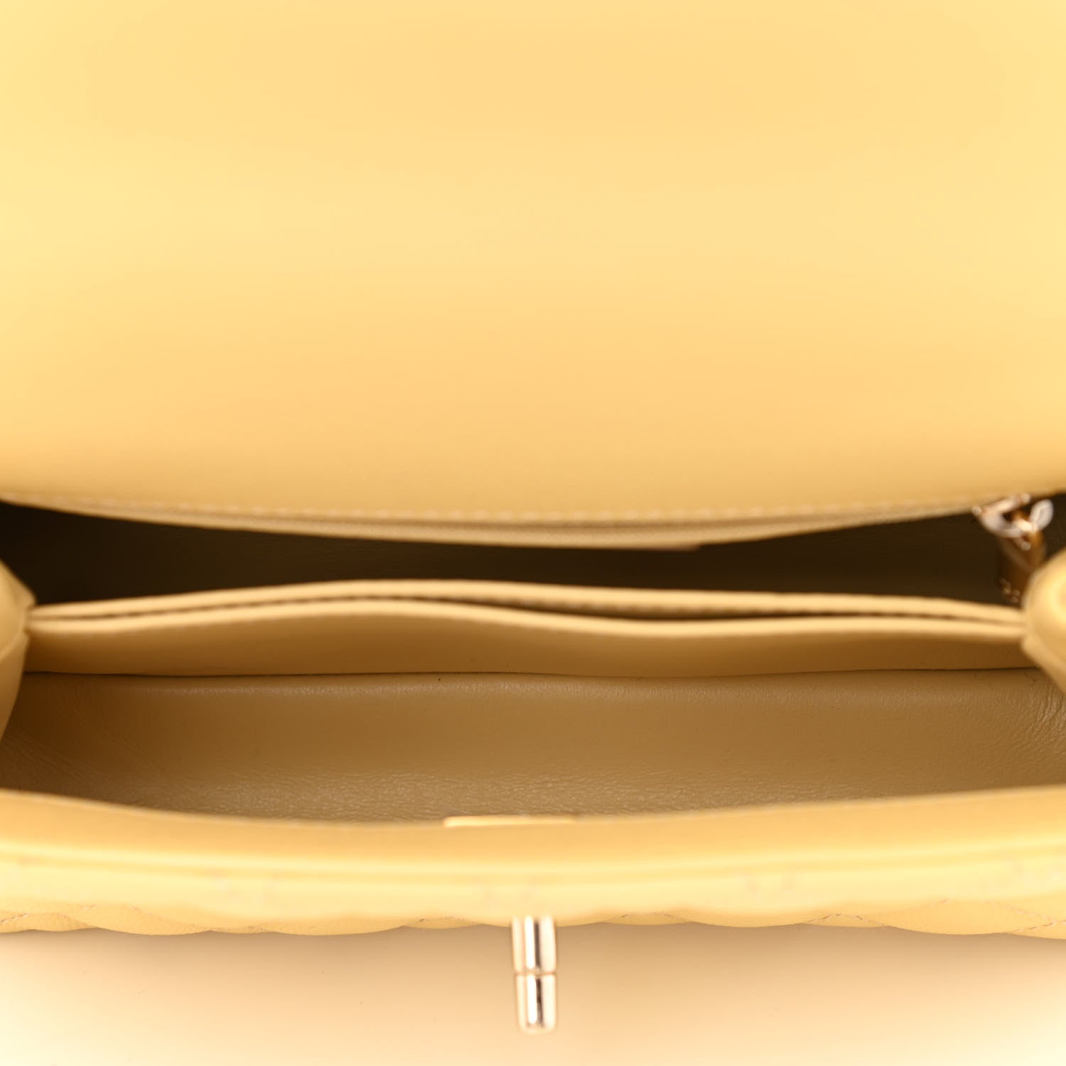 Chanel Caviar Quilted Mini Coco Handle Flap Yellow 4 of 10