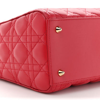 Christian Dior Lambskin Cannage Medium Lady Dior Red 10 of 12