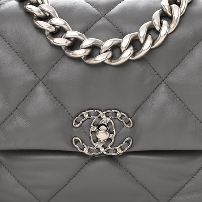 Chanel Lambskin Quilted Large Chanel 19 Flap Grey 8 of 11