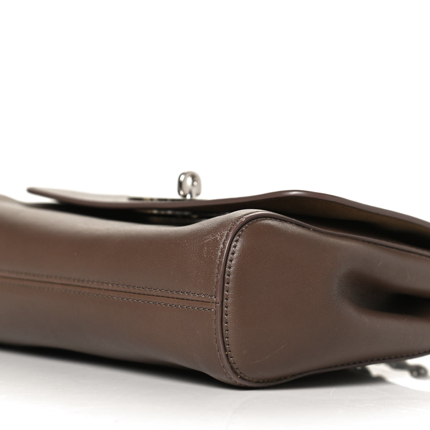 Natural Calfskin Small Lily Flap Clay