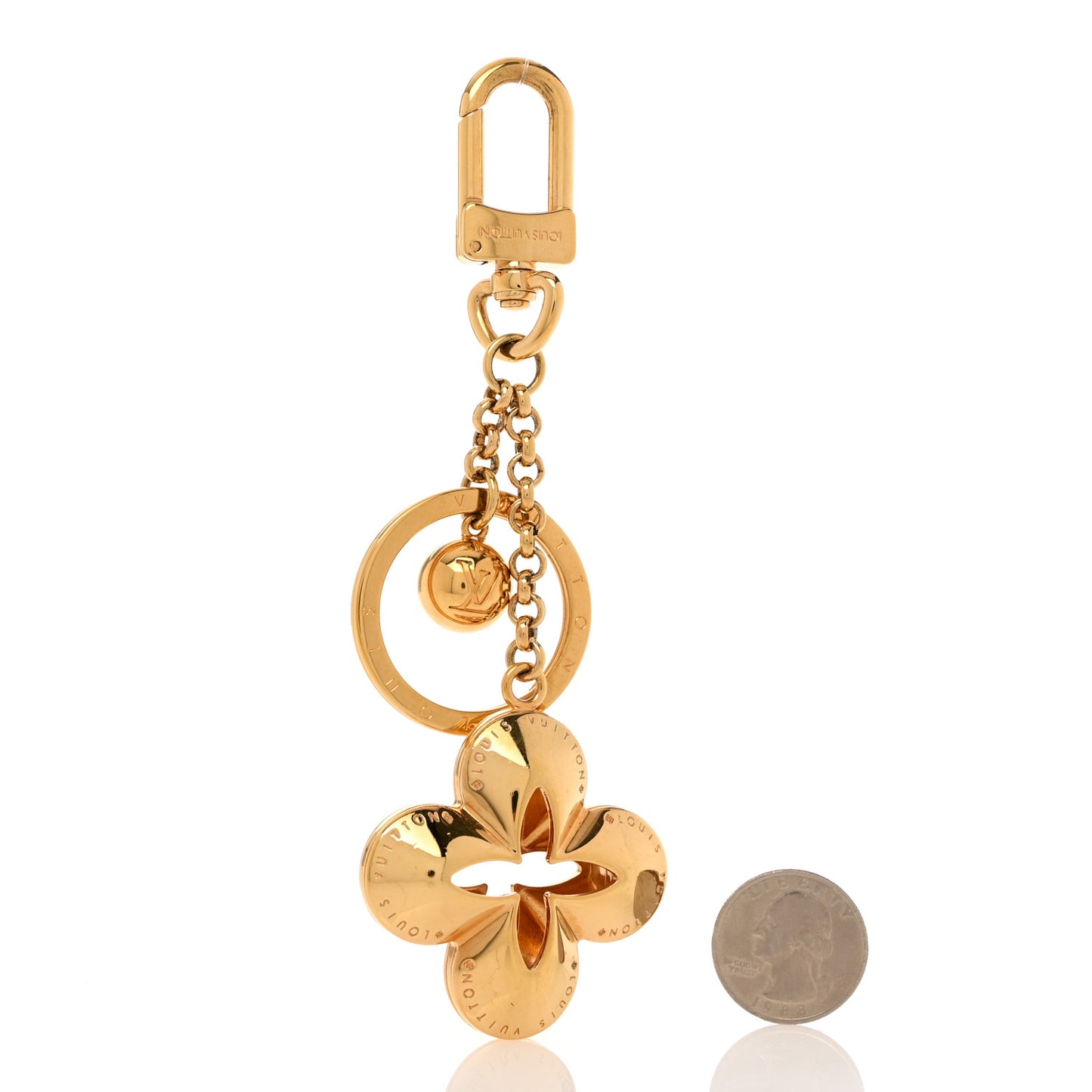 Metal Eclipse Bag Charm Key Holder Gold