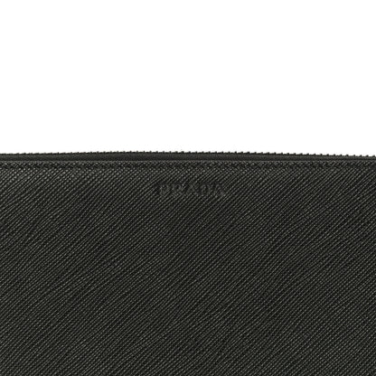 Prada Saffiano Large Zip Around Travel Wallet Black 14 of 20