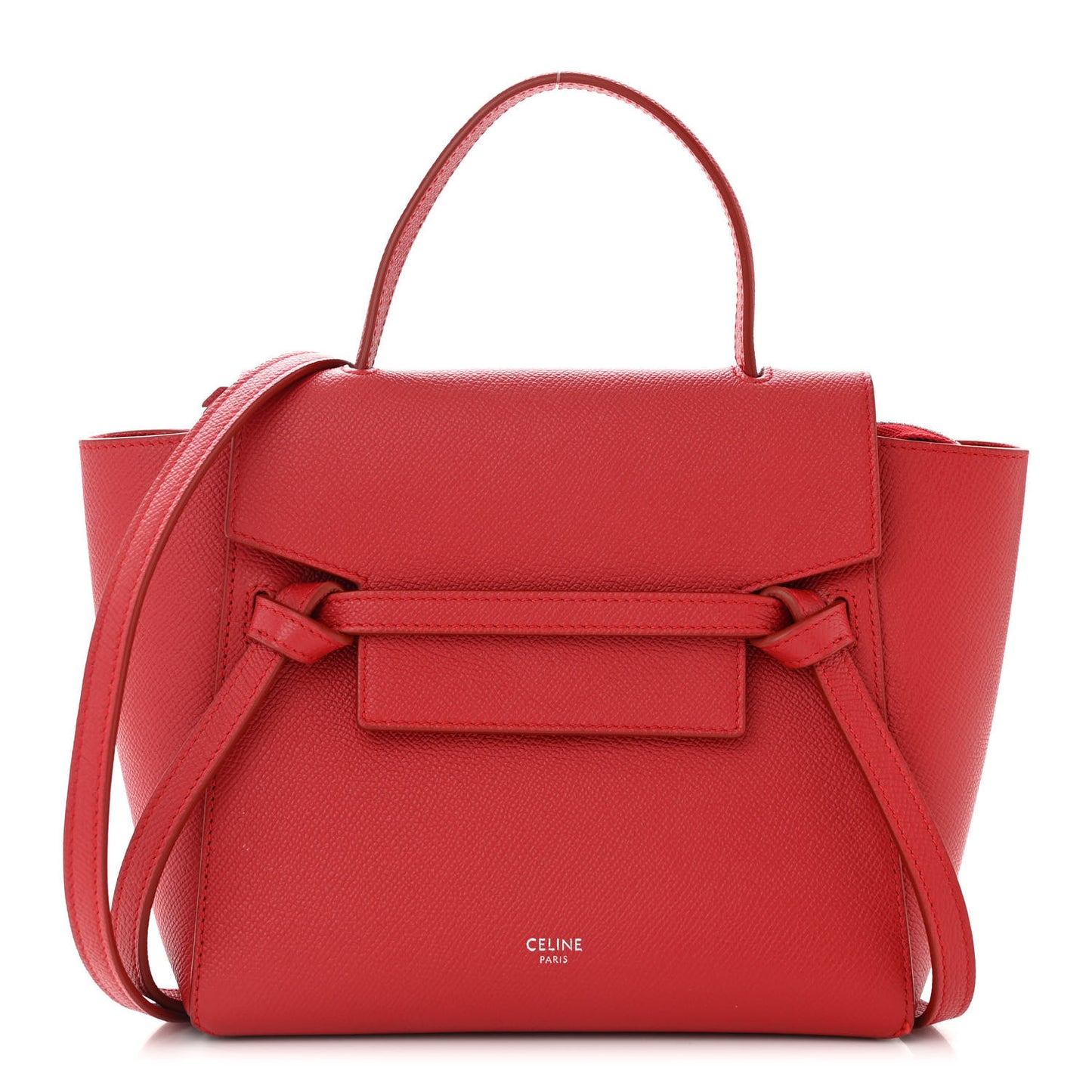 Grained Calfskin Nano Belt Bag Ruby