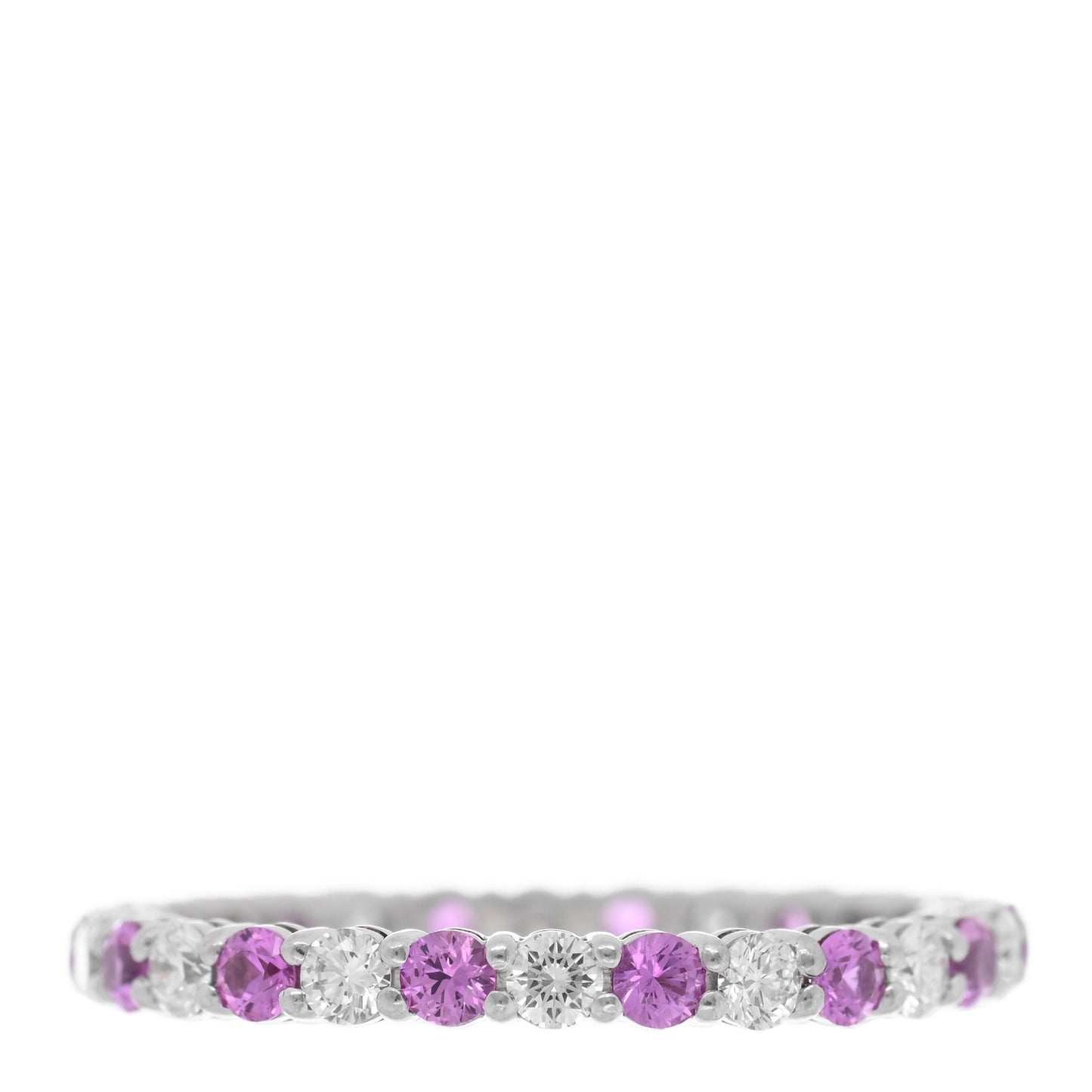 Platinum Diamond Pink Sapphire Embrace Eternity Ring 53 6.5