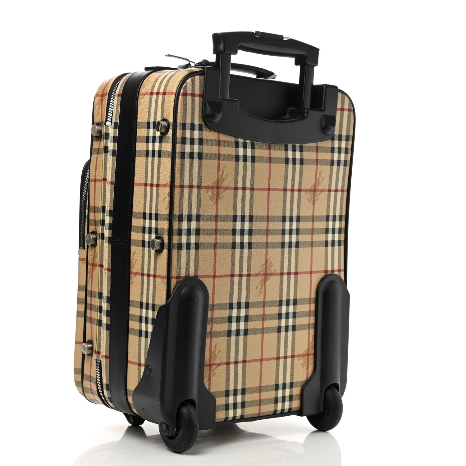 Burberry Coated Canvas Haymarket Check Carry-On Suitcase Black 2 of 9