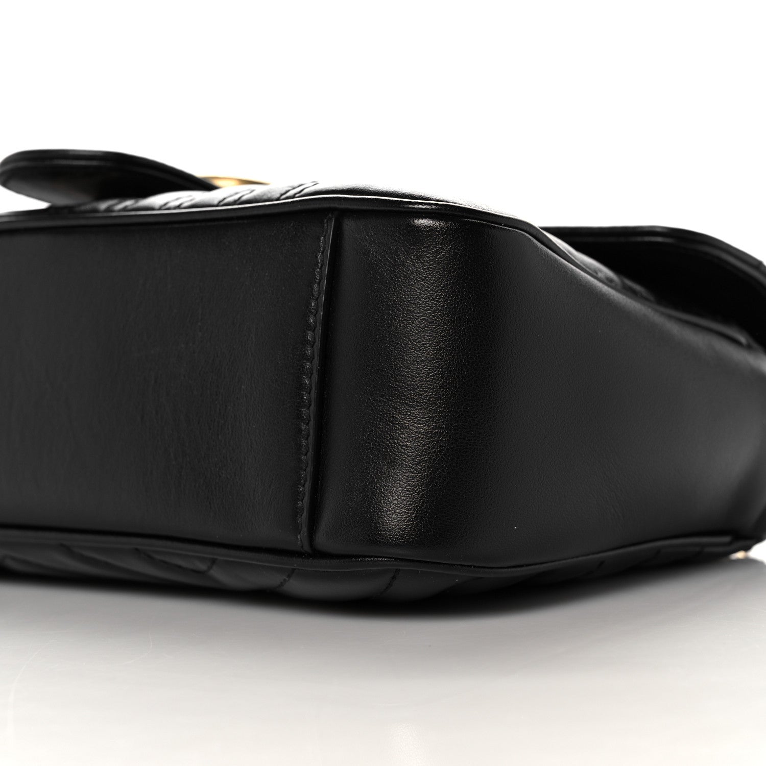 Gucci Calfskin Matelasse Small GG Marmont Shoulder Bag Black 11 of 12