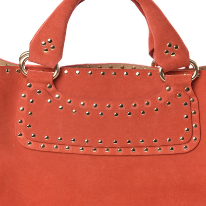 Celine Suede Studded Boogie Satchel Red 7 of 9