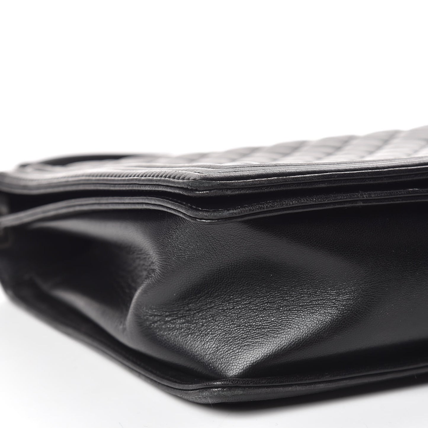 Lambskin Quilted Large Boy Flap Black