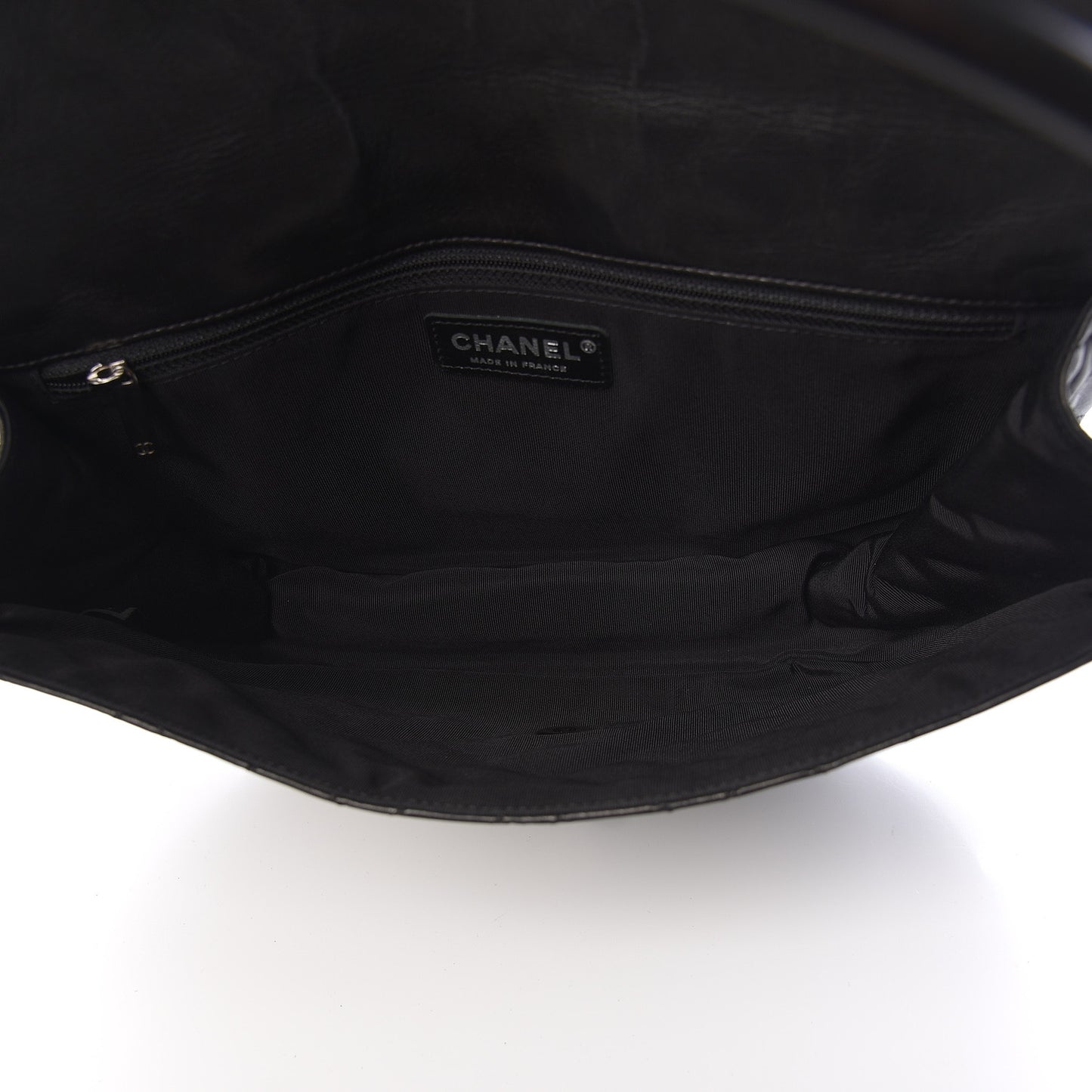 Lambskin Quilted Medium Hula Hoop Flap Black