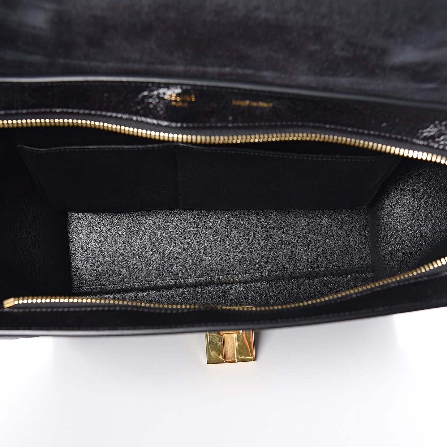 Shiny Goatskin Small Trapeze Black