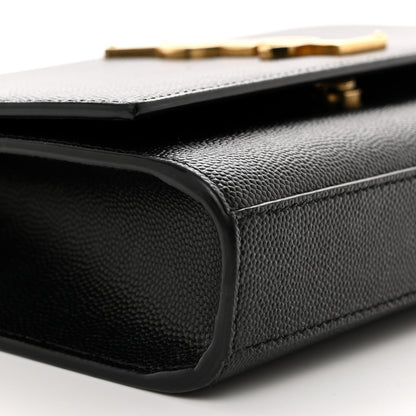 Saint Laurent Grain De Poudre Small Classic Monogram Kate Satchel Black 10 of 11