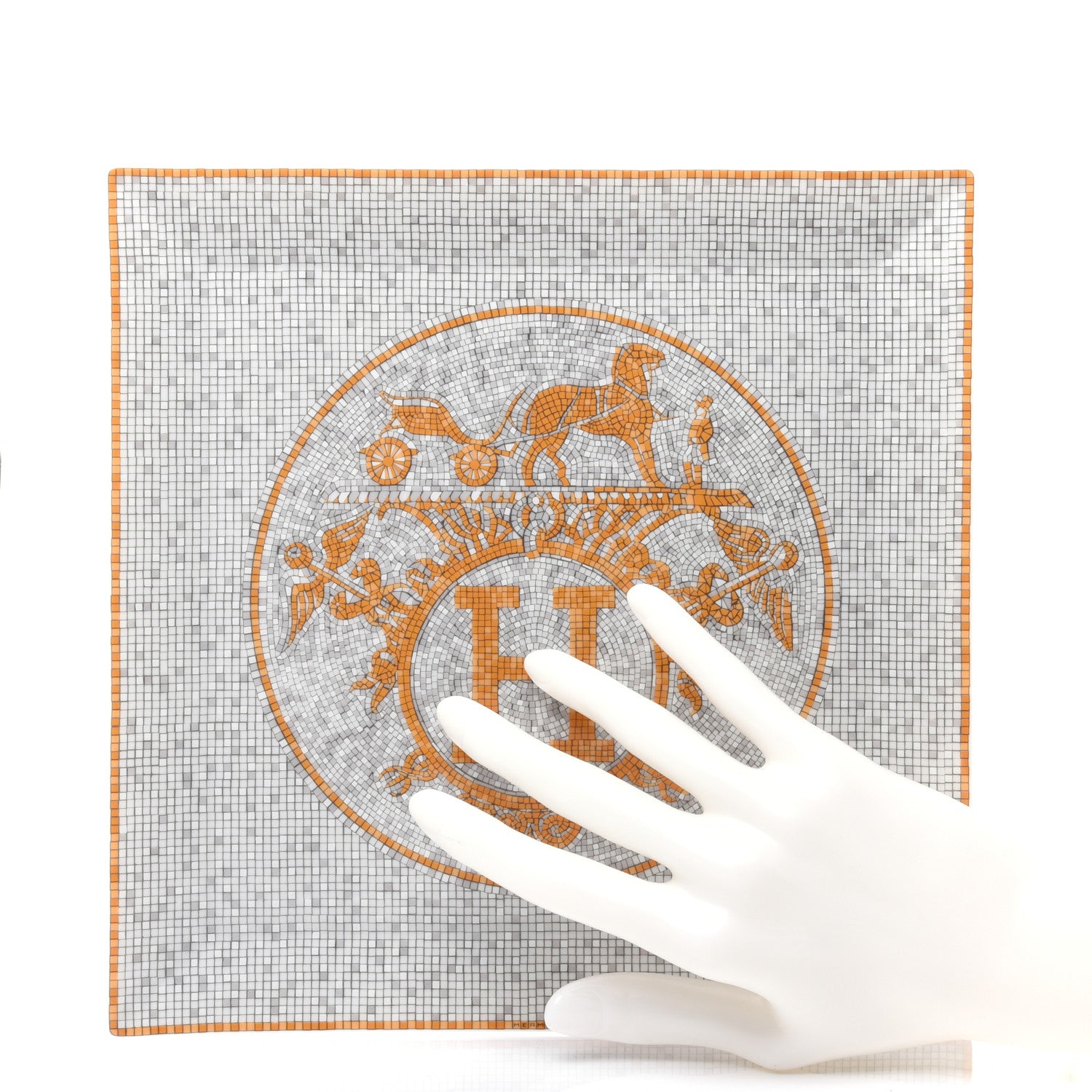 Hermes Porcelain Mosaique au 24 Square Plate 2 of 6