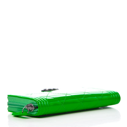 Chanel Patent Quilted Small Boy Zip Around Wallet Green 4 of 14