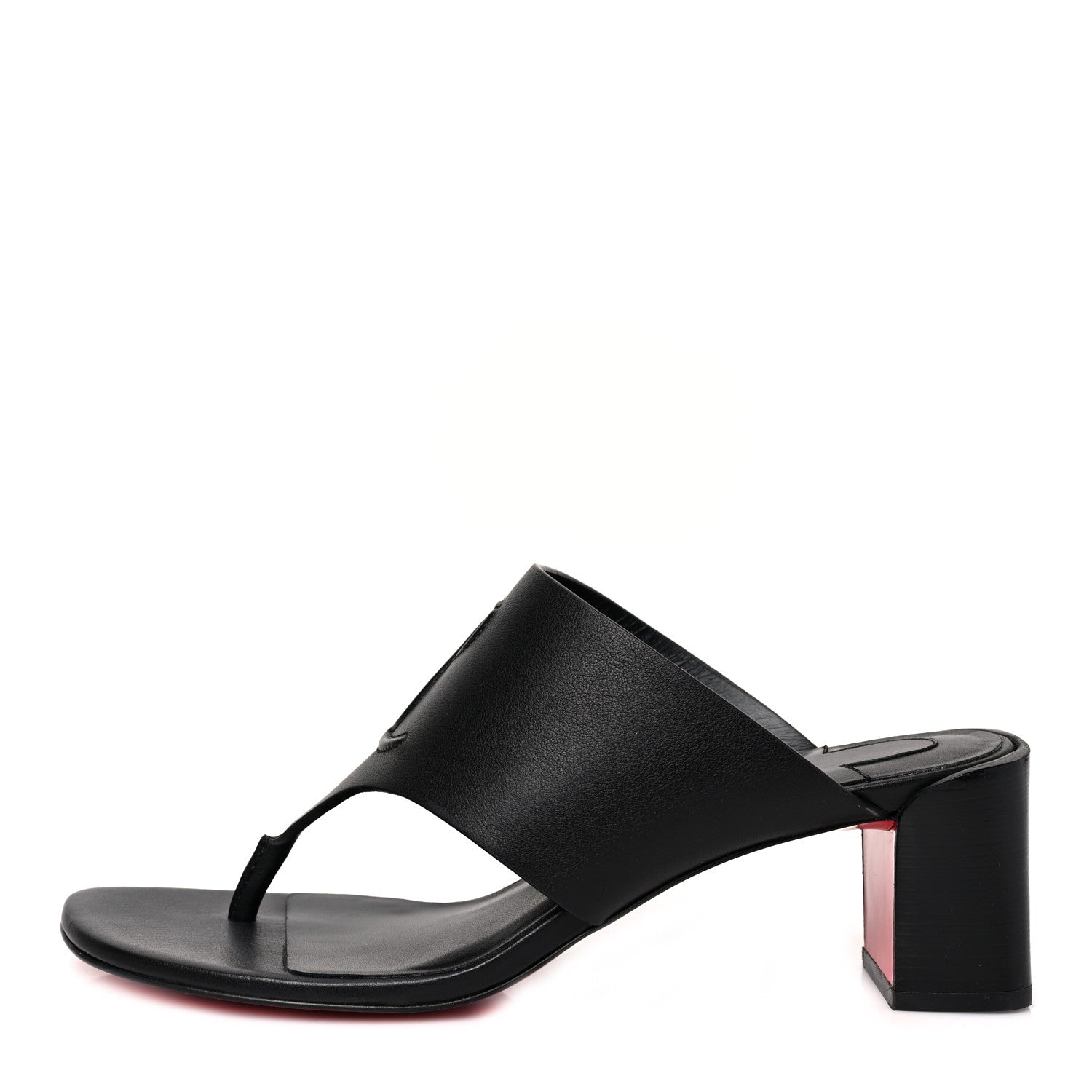 Christian Louboutin Calfskin CL Tongamule 55 Mule 39 Black 1 of 7