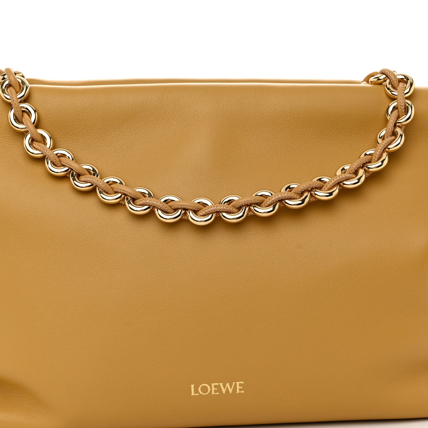 Mellow Nappa Donut Medium Chain Flamenco Knot Clutch Sahara
