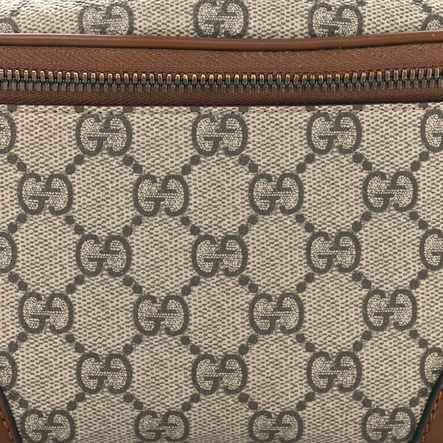 GG Supreme Monogram Emblem Calfskin Small Belt Bag Beige Dark Brown
