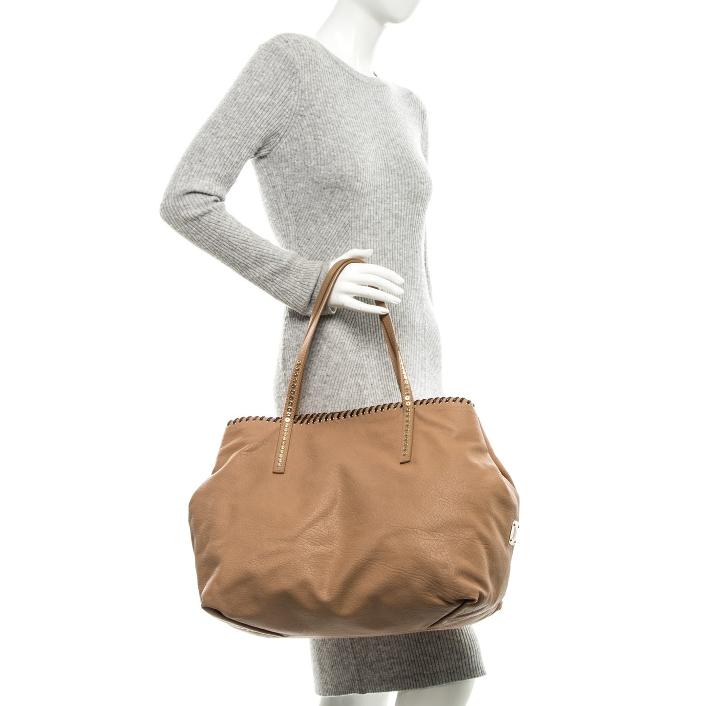 Grainy Sheepskin Scarlet L Tote Beige