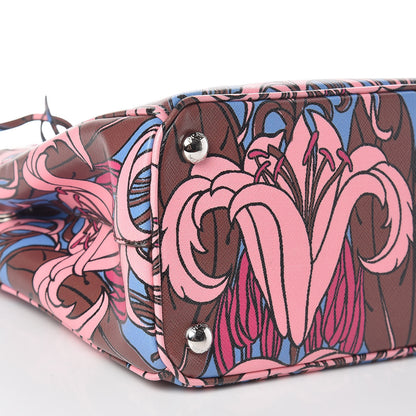 Prada Saffiano Floral Print Small Galleria Double Zip Tote Cotto 11 of 12