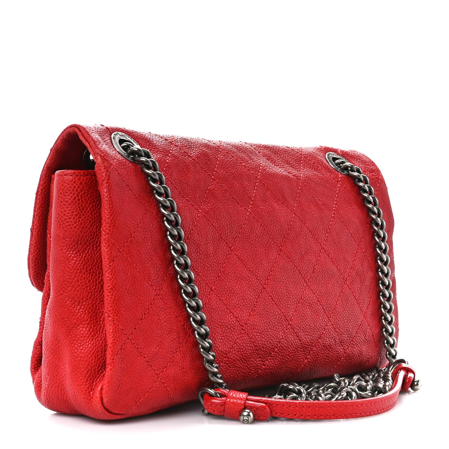 Chanel Caviar Quilted Medium Simply CC Flap Red 3 of 11