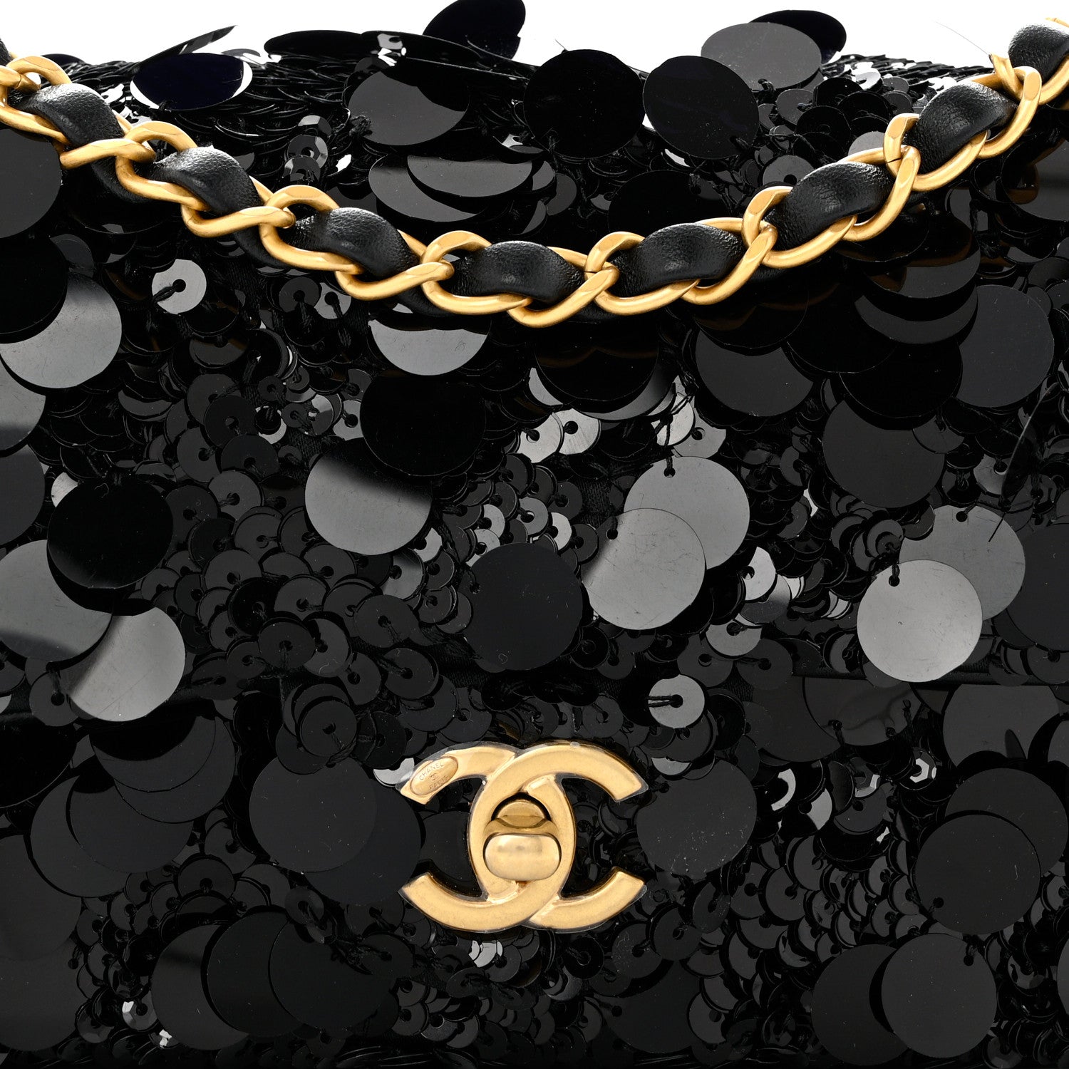 Chanel Sequin Mini Rectangular Flap Black 7 of 10