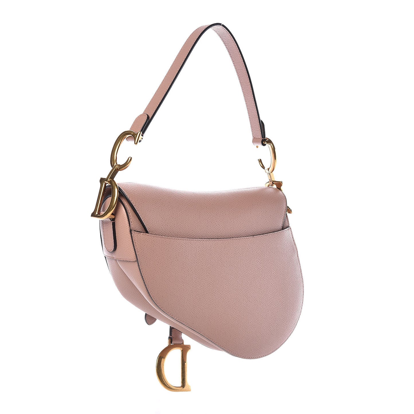Grained Calfskin Saddle Bag Pink