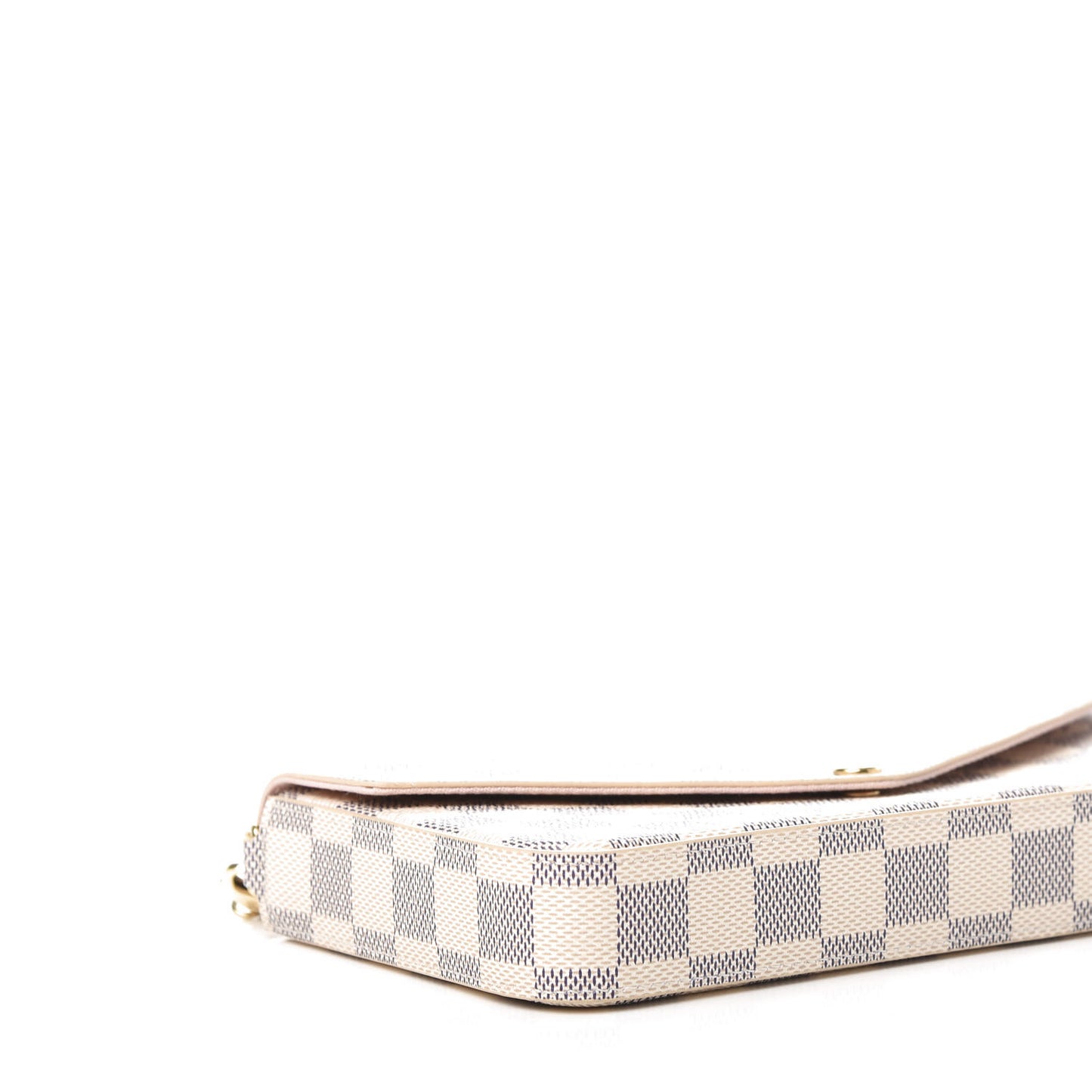 Damier Azur Pochette Felicie Chain Wallet Rose Ballerine