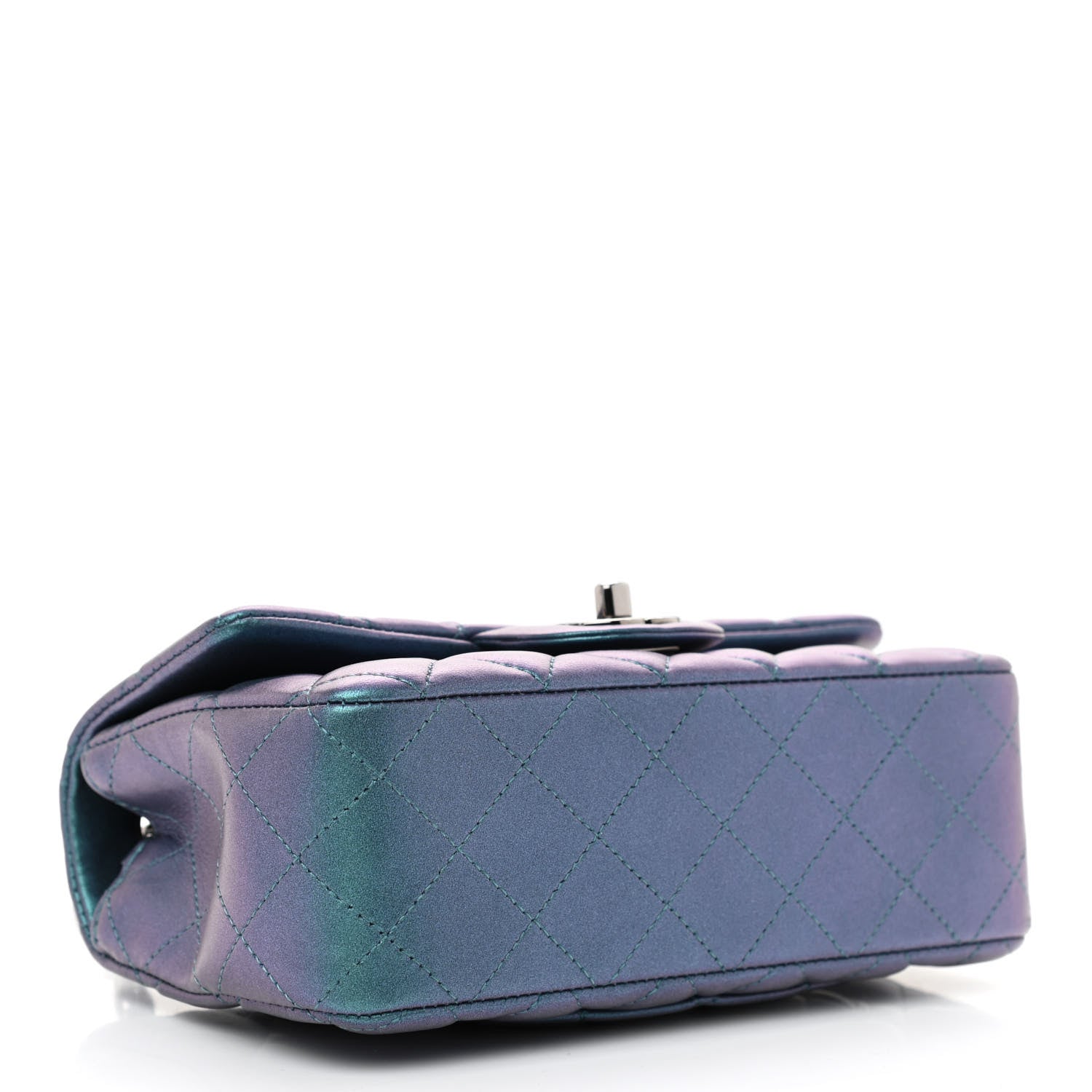 Chanel Iridescent Lambskin Quilted Mini Rectangular Flap Turquoise 4 of 11