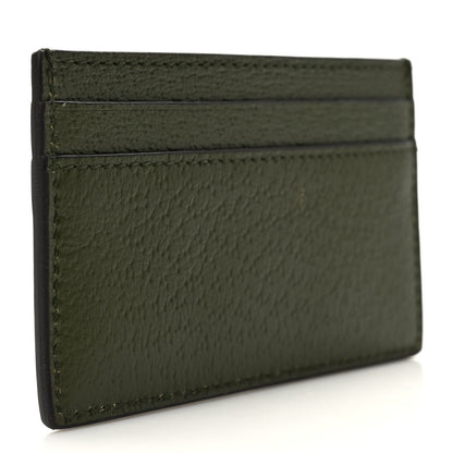 Gucci Textured Dollar Calfskin GG Marmont Card Holder Military Wood 3 of 9