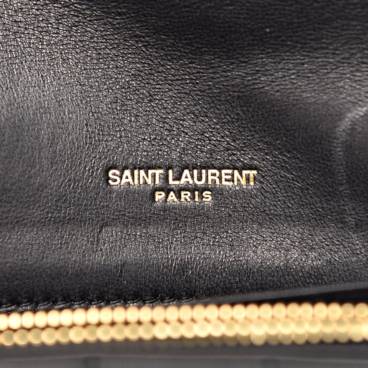 Lambskin Matelasse Monogram Vicky Chain Wallet Black