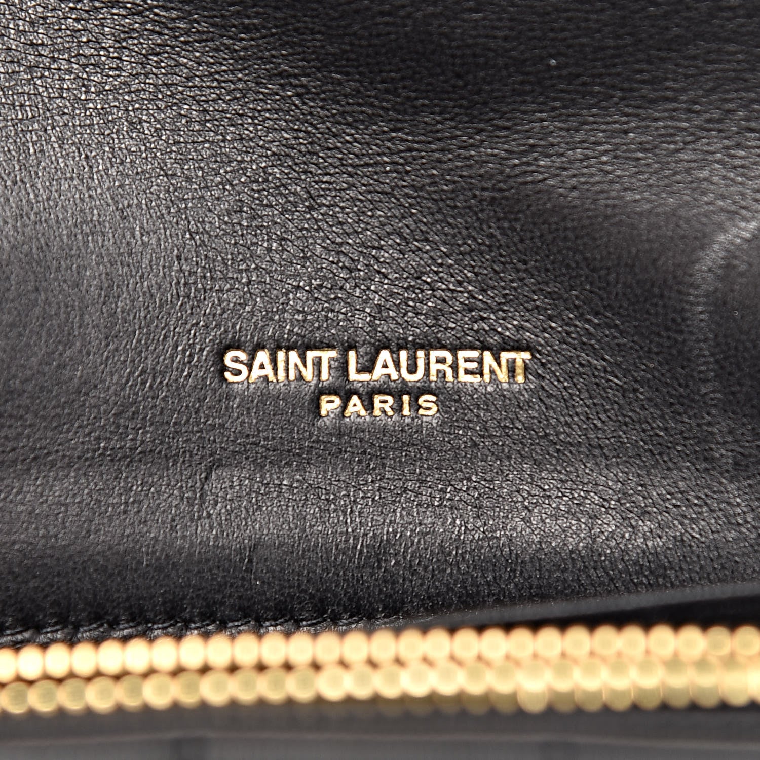 Saint Laurent Lambskin Matelasse Monogram Vicky Chain Wallet Black 6 of 11