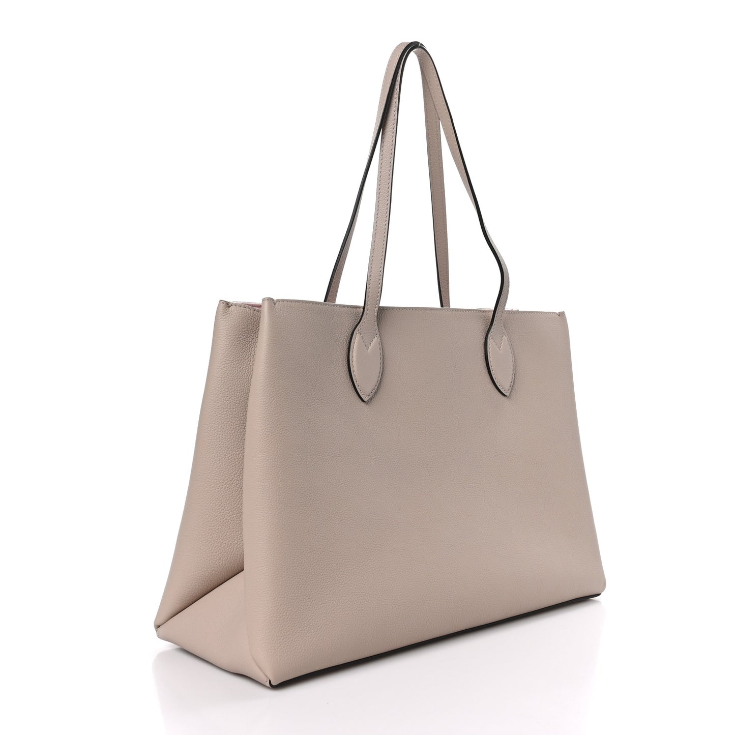Grained Calfskin Lockme Shopper Greige