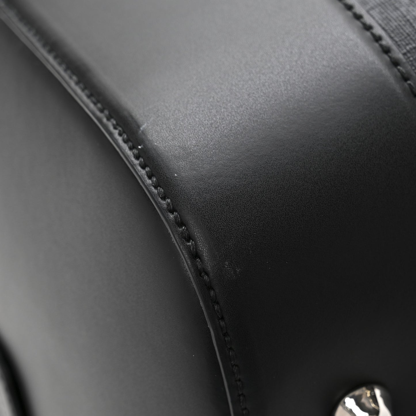 Soft GG Supreme Monogram Appia Calfskin Web Medium Carry On Duffle Bag Black Grey