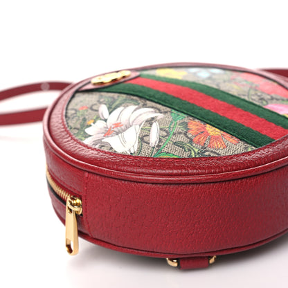 Gucci GG Supreme Monogram Web Flora Mini Ophidia Round Backpack Red 9 of 10