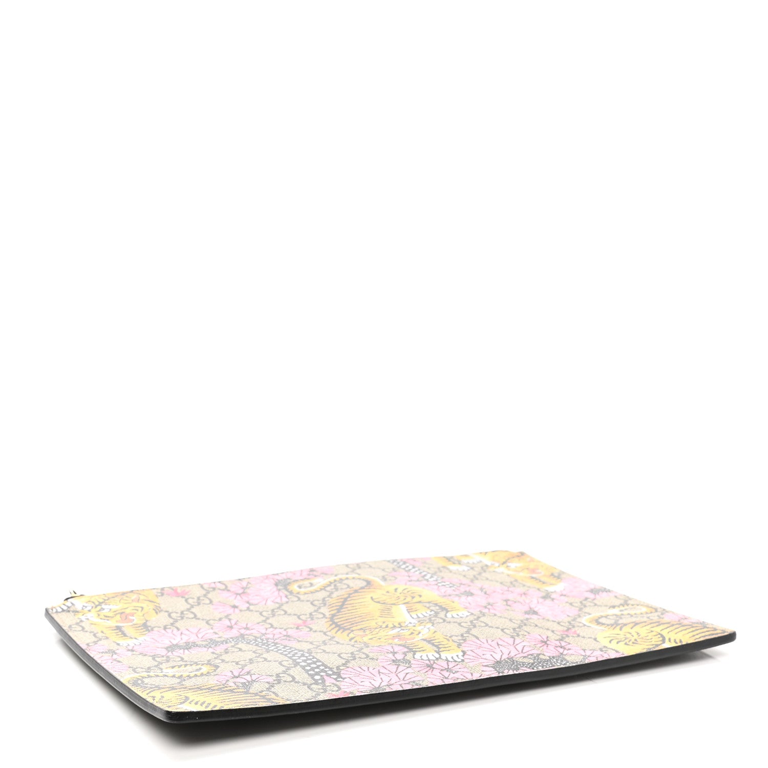 Gucci GG Supreme Monogram Bengal Zip Pouch Beige New Acero Crop Pink 4 of 8