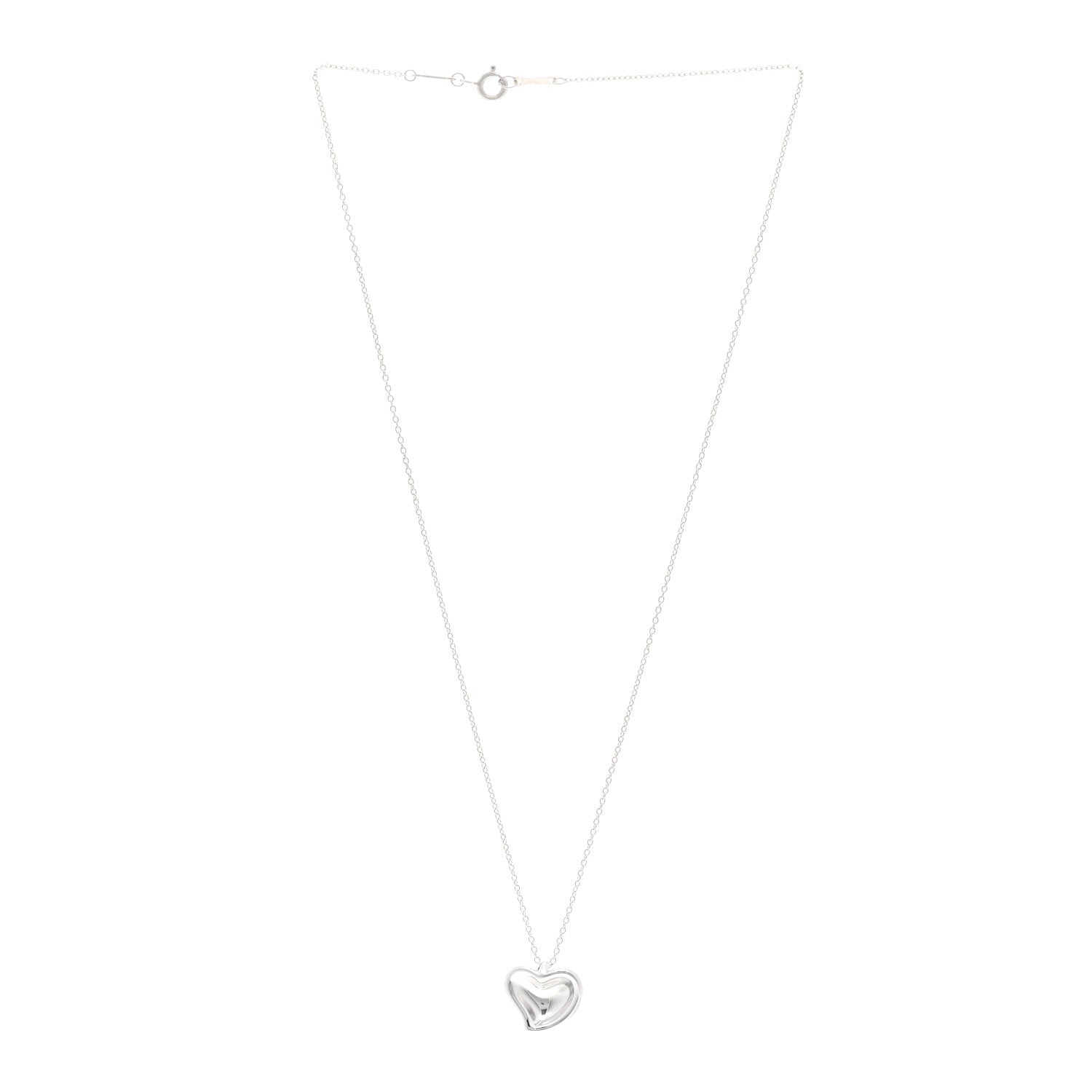 Tiffany Sterling Silver Elsa Peretti Full Heart Pendant Necklace 3 of 4