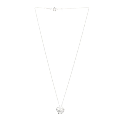 Tiffany Sterling Silver Elsa Peretti Full Heart Pendant Necklace 3 of 4