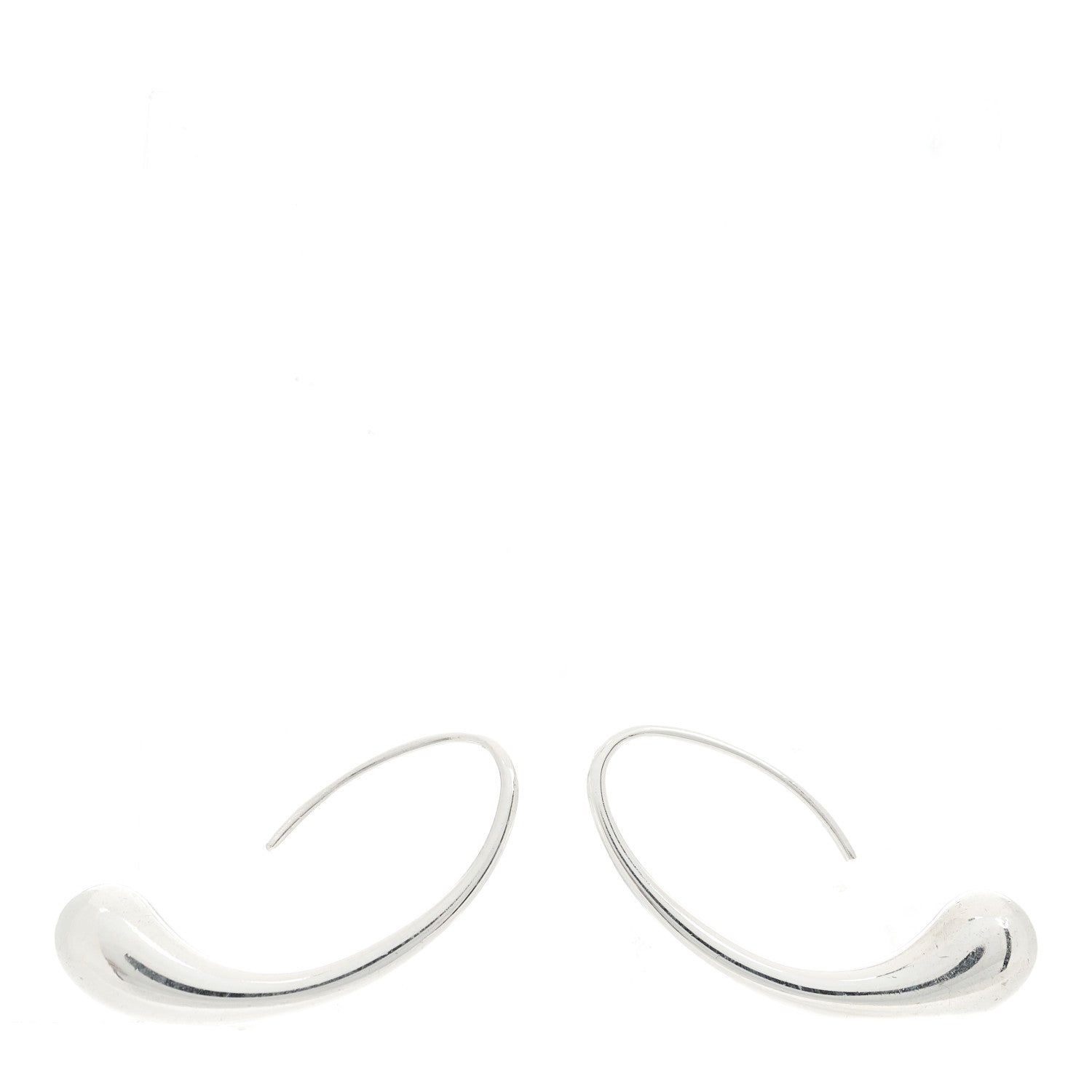 Tiffany Sterling Silver Elsa Peretti Teardrop Hoop Earrings 3 of 4