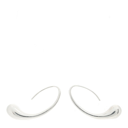 Tiffany Sterling Silver Elsa Peretti Teardrop Hoop Earrings 3 of 4